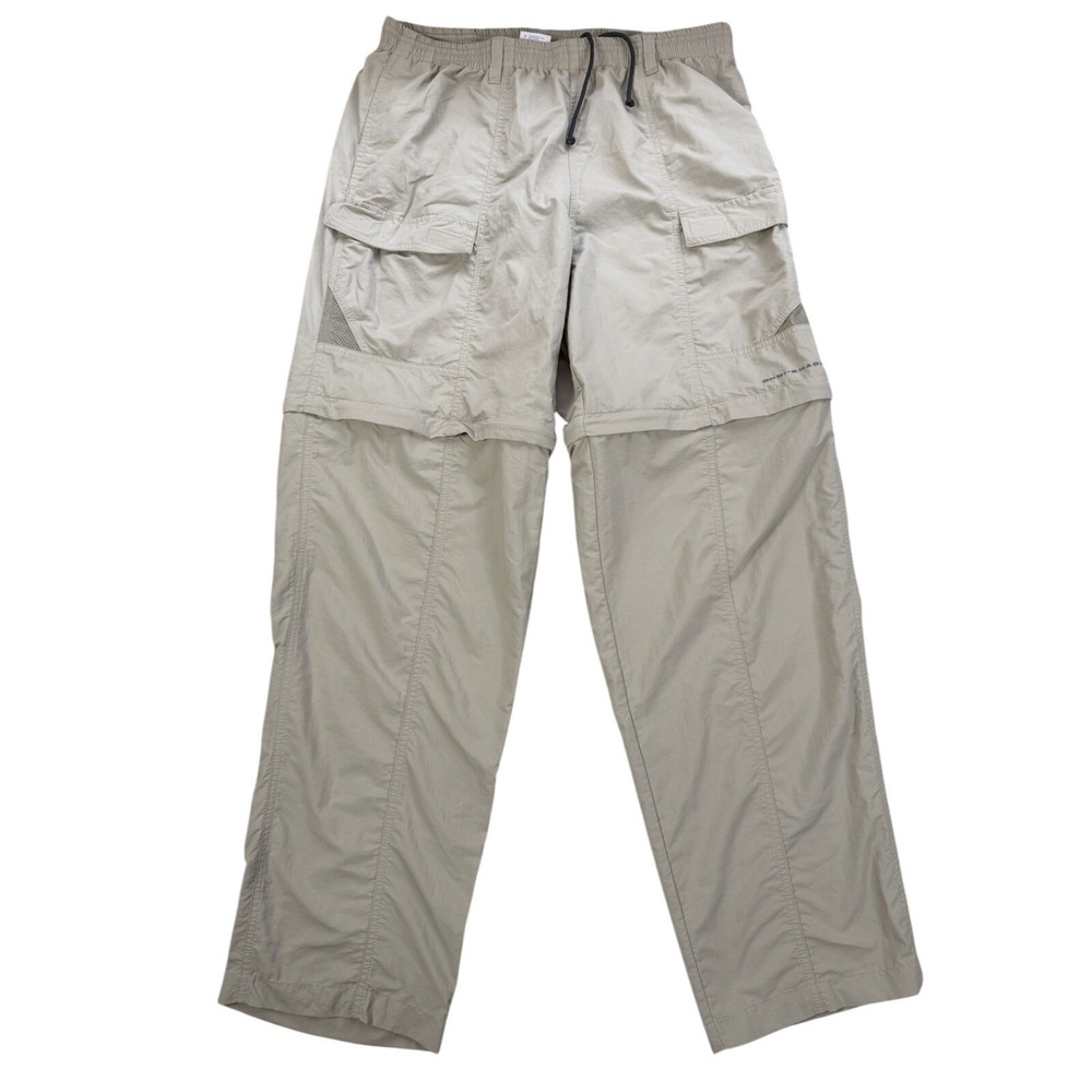 Columbia PFG Convertible Pants Shorts Men's Medium Beige Omni-Shade Nylon